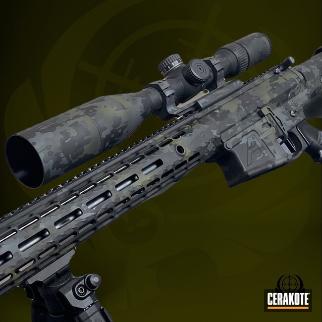 Custom Camo AR Build Cerakoted using Sniper Green, Sniper Grey and ...