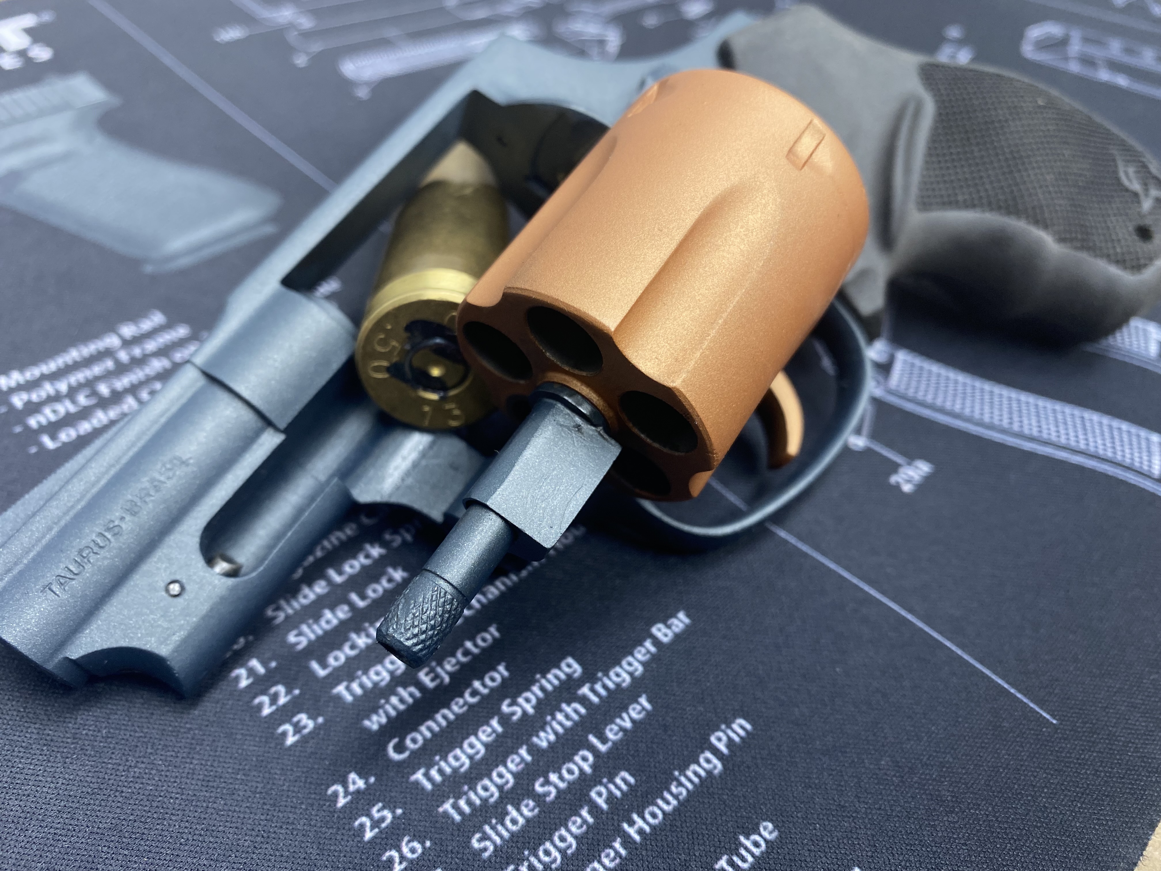 Copper Revolver Taurus Revolver Cerakoted using Blue Titanium and Copper | Cerakote