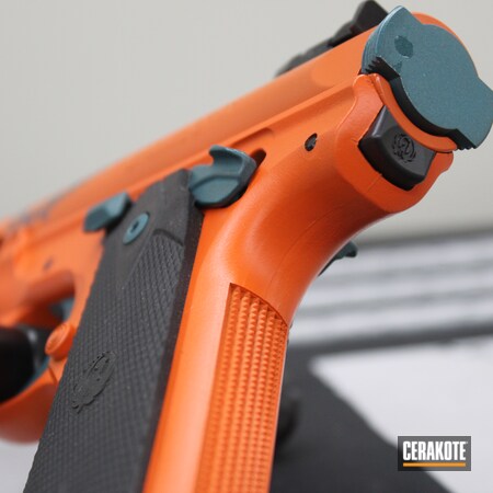 Powder Coating: Hunter Orange H-128,Sports,Custom Color,S.H.O.T,Handguns,Pistol,Football,.22,Handgun Frame,#custom,Ruger,Handgun