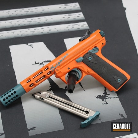 Powder Coating: Hunter Orange H-128,Sports,Custom Color,S.H.O.T,Handguns,Pistol,Football,.22,Handgun Frame,#custom,Ruger,Handgun