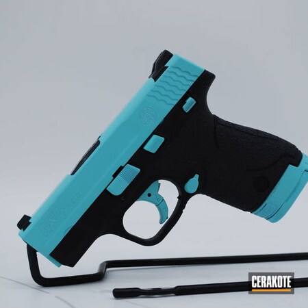 Powder Coating: 9mm,Smith & Wesson,M&P Shield,S.H.O.T,Pistol,S&W,Robin's Egg Blue H-175,SHEILD
