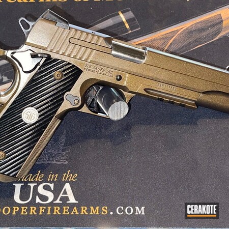 Powder Coating: Midnight Bronze H-294,Sig 1911,CERAKOTE GLACIER BLACK C-7600,1911,S.H.O.T,Custom Pistol,Pistol,Custom 1911