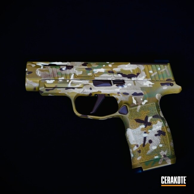 Cerakoted Camo Sig P365 In H-203, H-143, H-341 And H-258