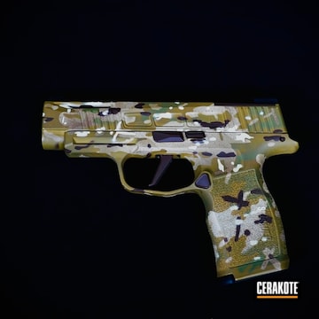 Cerakoted Camo Sig P365 In H-203, H-143, H-341 And H-258