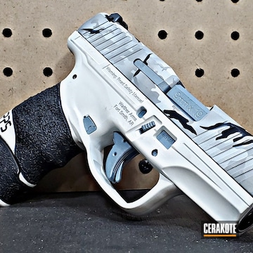 Walther Pps Pistol Cerakoted Using Satin Aluminum, Snow White And Storm