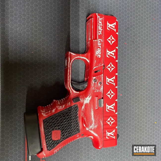 Custom Louis Vuitton Glock Cerakoted using Stormtrooper White and Ruby Red