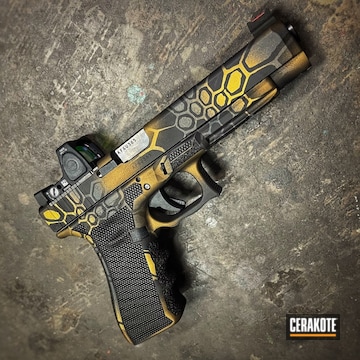 Custom Glock 34 Cerakoted Using Armor Black, Sniper Grey And Burnt Bronze