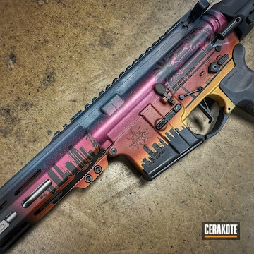 Miami Vice Themed Ar Build Cerakoted Using Armor Black, Frost And Black Cherry