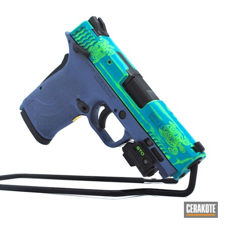 Powder Coating: Smith & Wesson,Smith & Wesson M&P Shield,S.H.O.T,Pistol,Turtles,Green Mamba H-351,AZTEC TEAL H-349