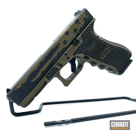 Powder Coating: Graphite Black H-146,Midnight Bronze H-294,S.H.O.T,Pistol,Glock Frame,Glock Slide,#custom,Stippling,Custom Glock,Glock 17
