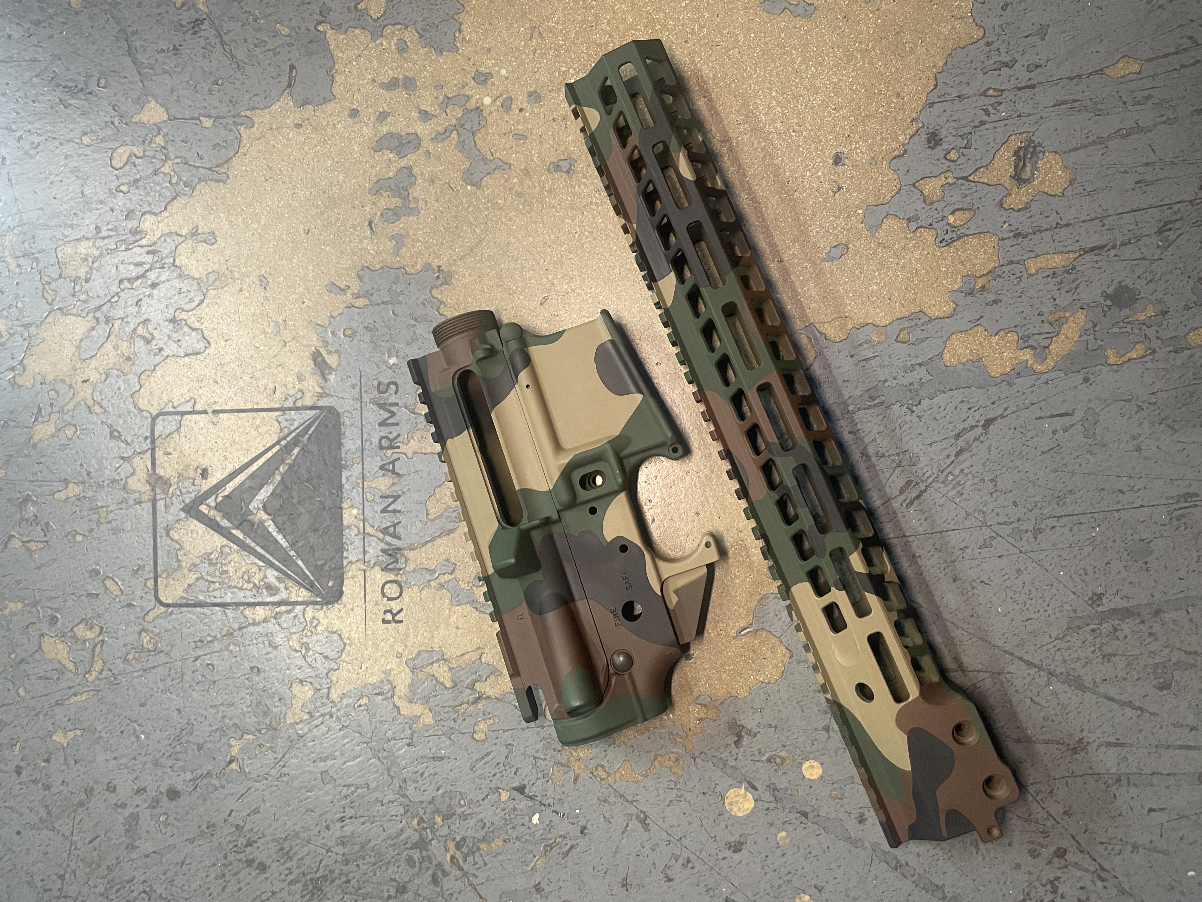 Custom Camo AR Builders Set Cerakoted using Sniper Green, Coyote Tan ...