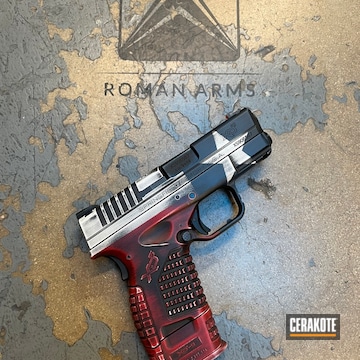 Distressed Texas Flag Themed Springfield Armory Xds-9 Cerakoted Using Usmc Red, Bright White And Nra Blue