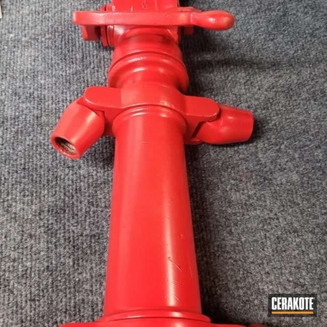Antique Fire Hose Nozzle Cerakoted Using Firehouse Red
