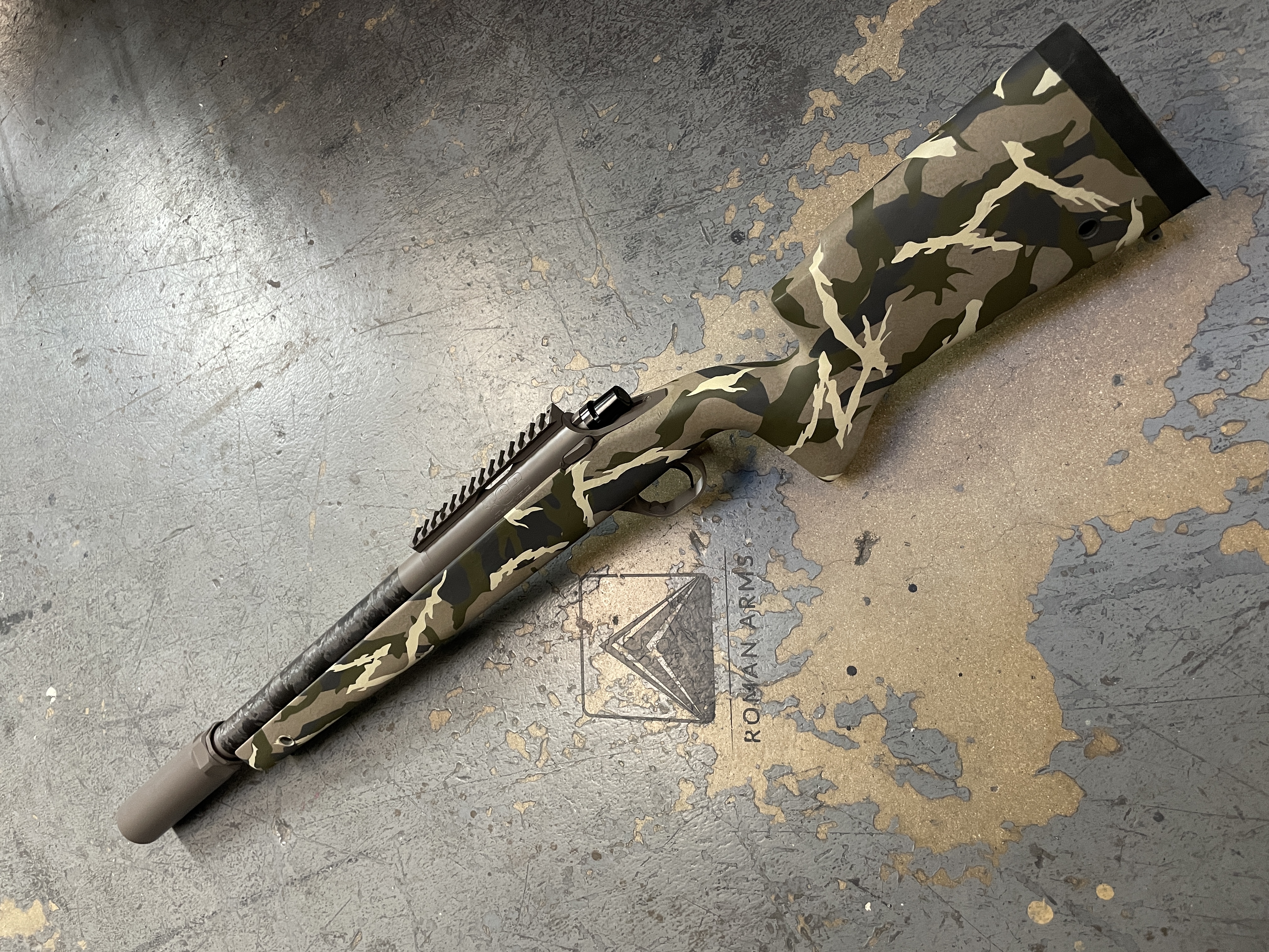 Custom Camo Bolt Action Rifle Cerakoted using Smoke, Earth and Sniper ...