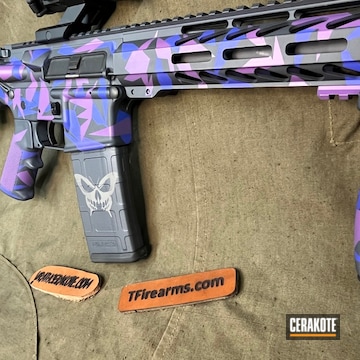 Splinter Camo Ar Cerakoted Using Wild Purple, Crushed Orchid And Sniper Grey