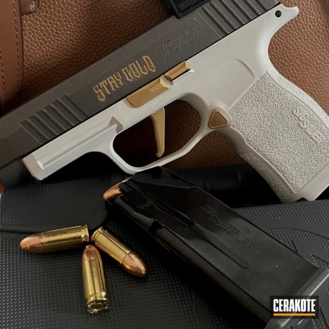 Sig Sauer P365 Cerakoted Using Frost, Tungsten And Gold