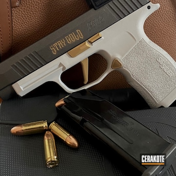 Sig Sauer P365 Cerakoted Using Frost, Tungsten And Gold