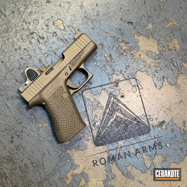 Glock 43x Cerakoted Using M17 Coyote Tan And Gold