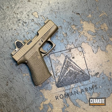 Glock 43x Cerakoted Using M17 Coyote Tan And Gold