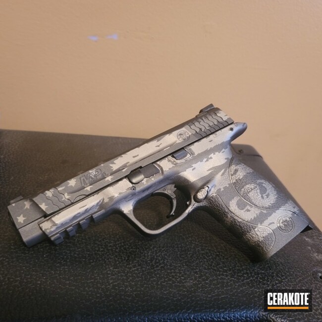 Smith & Wesson M&p Cerakoted Using Gun Metal Grey And Cobalt