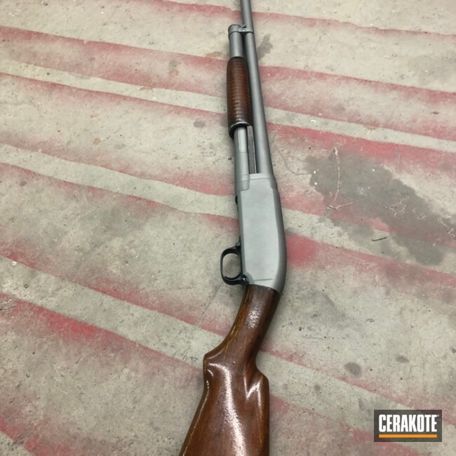 Winchester Model 12 Pump Shotgun Cerakoted Using Stainless