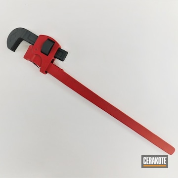 Pipe Wrench Cerakoted Using Combat Grey And Usmc Red