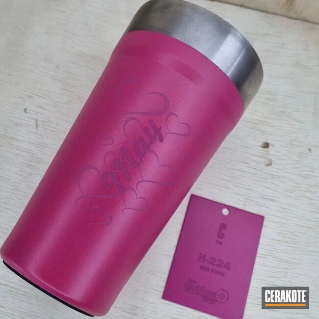 Custom Tumbler Cerakoted Using Cerakote Fx Blaze And Sig™ Pink