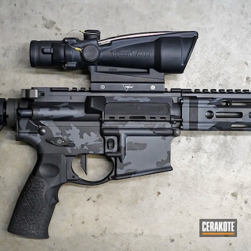 Custom Camo Ar Build Cerakoted Using Sniper Grey And Gen Ii Graphite Black
