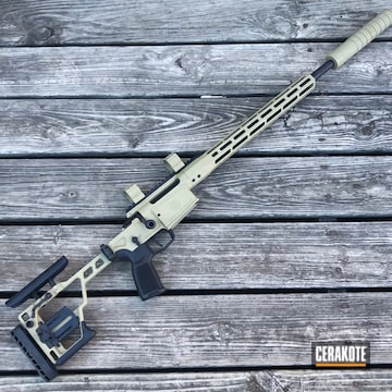 Bolt Action Rifle Cerakoted Using Multicam® Pale Green And Graphite Black