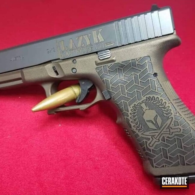 Custom Glock 17 Cerakoted Using Burnt Bronze