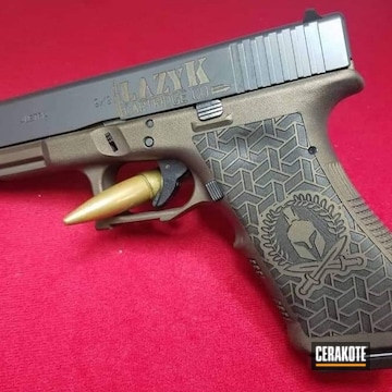Custom Glock 17 Cerakoted Using Burnt Bronze