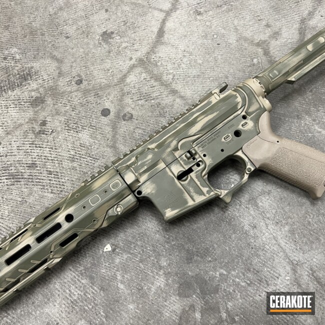 Distressed Ar Cerakoted Using Sniper Green And Coyote Tan