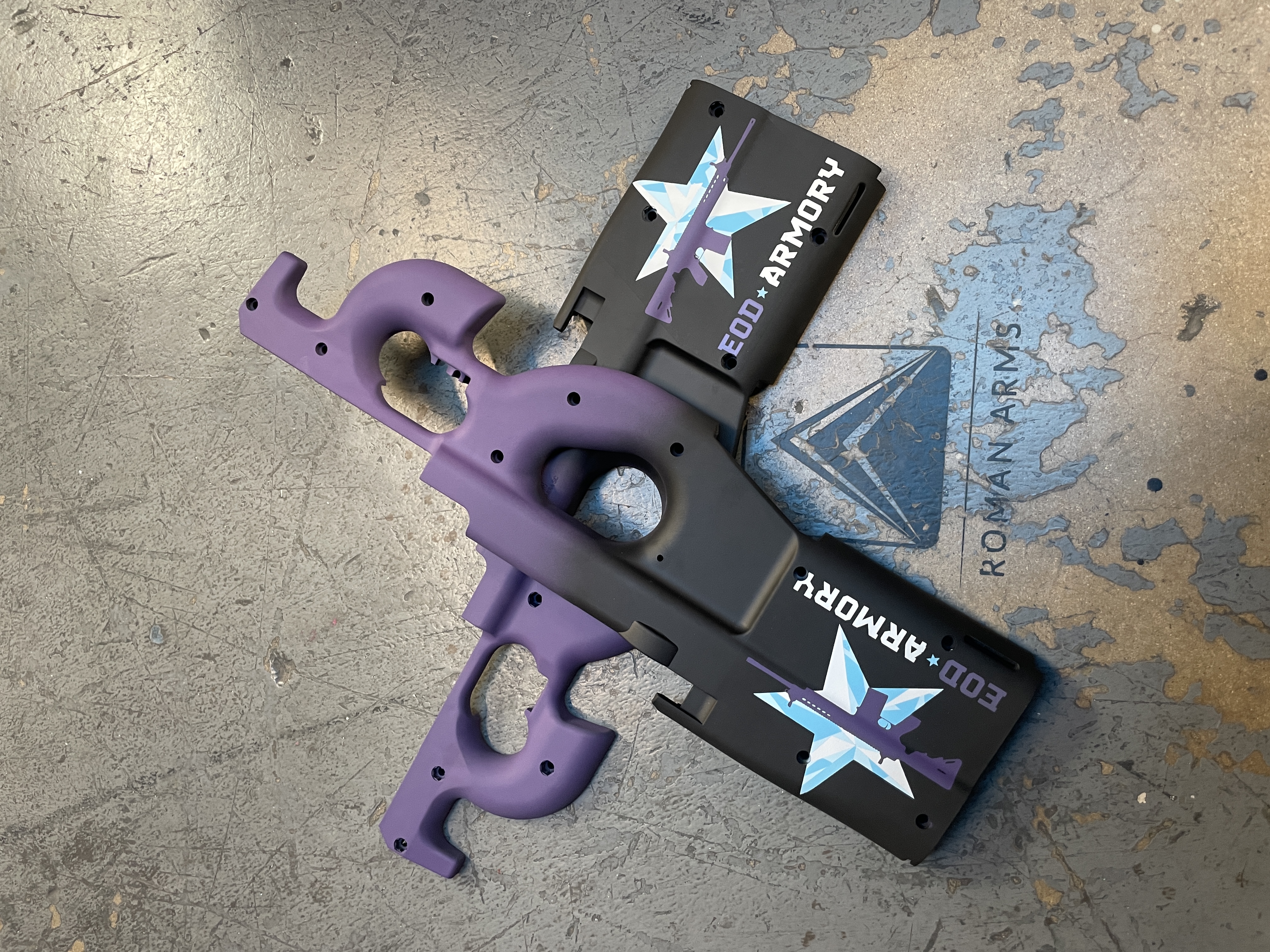 Blue Raspberry Cerakote FN PS90 Cerakoted using Blue Raspberry, Bright White and Graphite Black ...