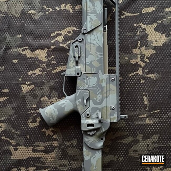 Custom Camo Hk G36 Cerakoted Using Sniper Green, Sig™ Dark Grey And Graphite Black