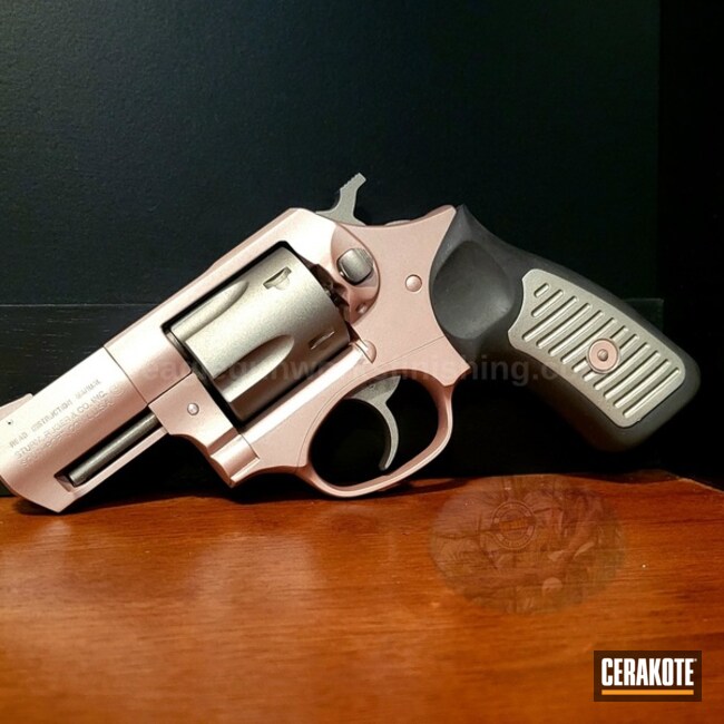 Ruger Sp101 Revolver Cerakoted Using Gun Metal Grey And Rose Gold