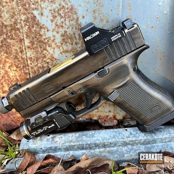 Glock 43x Cerakoted Using Graphite Black And Burnt Bronze
