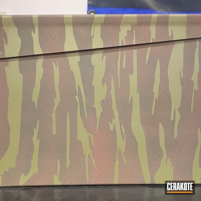 Custom Camo Ammo Box Cerakoted Using Noveske Bazooka Green, Highland Green And Federal Brown