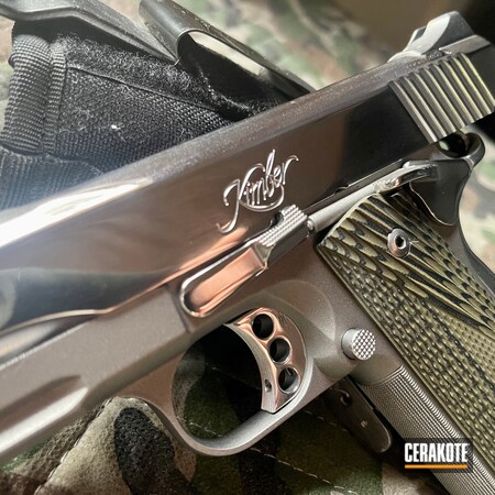 Powder Coating: .45 ACP,Gun Coatings,Polished,S.H.O.T,Pistol,Gun Metal Grey H-219,.45,bella'scerakote,Kimber 1911,Gray