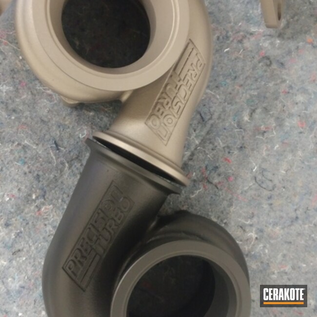 Turbo Housings Cerakoted using Burnt Bronze and Cerakote Glacier Black