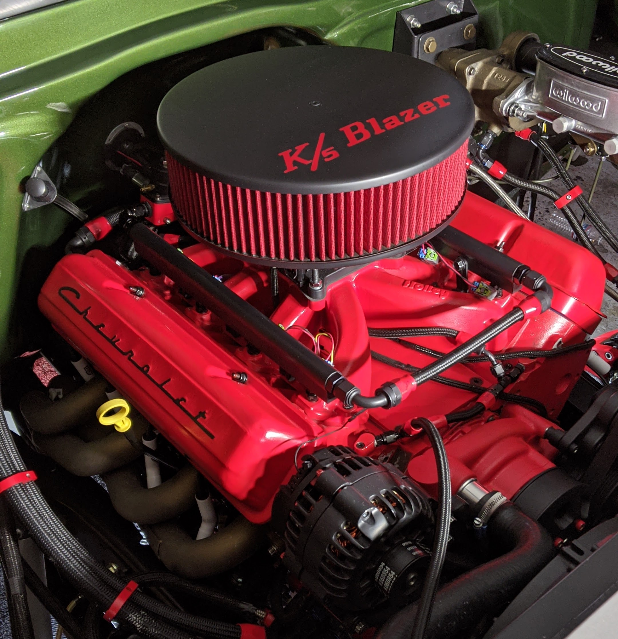 Engine Block Cerakoted using Black Velvet and Stoplight Red | Cerakote