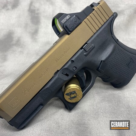 Powder Coating: Glock 29,Glock,Red Dot,S.H.O.T,10mm,Burnt Bronze H-148,Pistol Slide