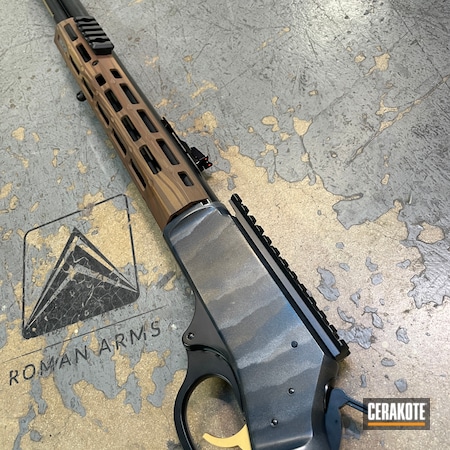 Powder Coating: S.H.O.T,Custom Mix,Rifle,Midnight Blue H-238,Color Case Hardened,Woodgrain,30-30,Tactical Rifle,Custom Camo,Gold H-122,Midnight E-110,Custom,Hunting Rifle,Graphite Black H-146,Crushed Silver H-255,Lever Action,Lever Action Rifle,Henry Repeating Arms,Freehand,Chocolate Brown H-258