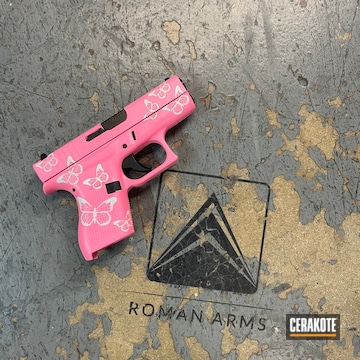 Glock 42 Cerakoted Using Pink Sherbet And Bright White