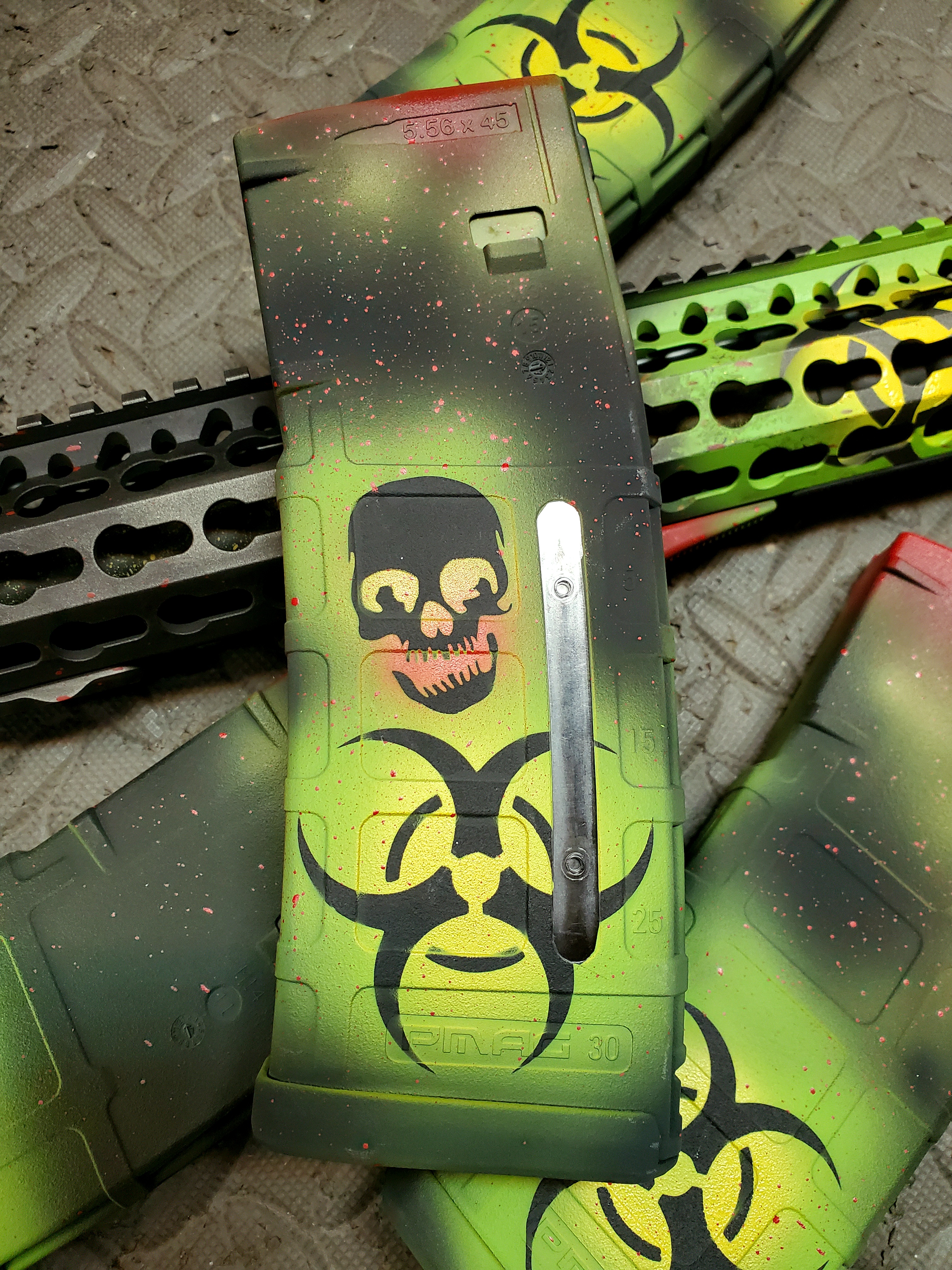 Biohazard Rifle Scope Zombie Apocalypse Themed AR Cerakoted using Zombie Green, Sig™ Dark ...