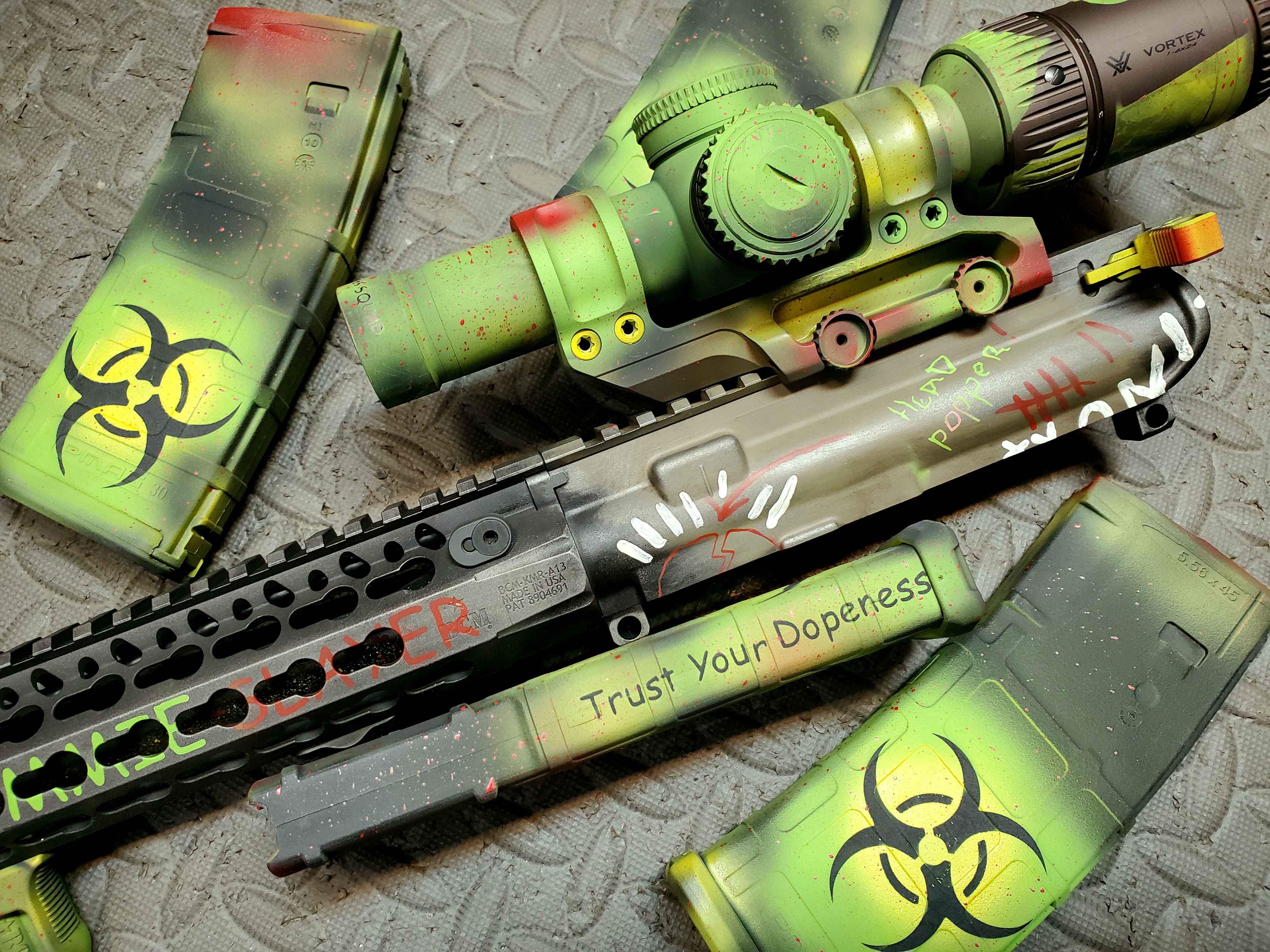 Zombi Ar 15 Personalizzato Custom AR Build Cerakoted Using Smoke,