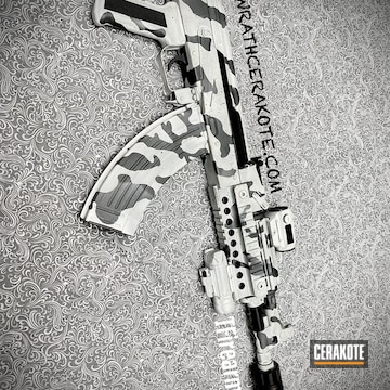 Custom Camo Ak-47 Cerakoted Using Tactical Grey, Frost And Sniper Grey