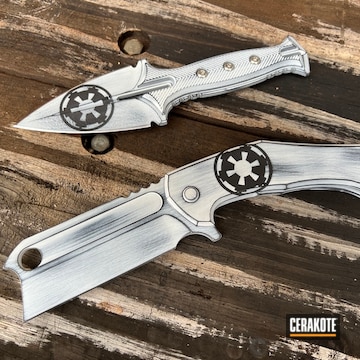 Luther Designs Knives Cerakoted Using Armor Black And Snow White