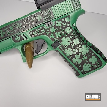Glock 48 Cerakoted Using Squatch Green, Armor Black And Cerakote Fx Hunter