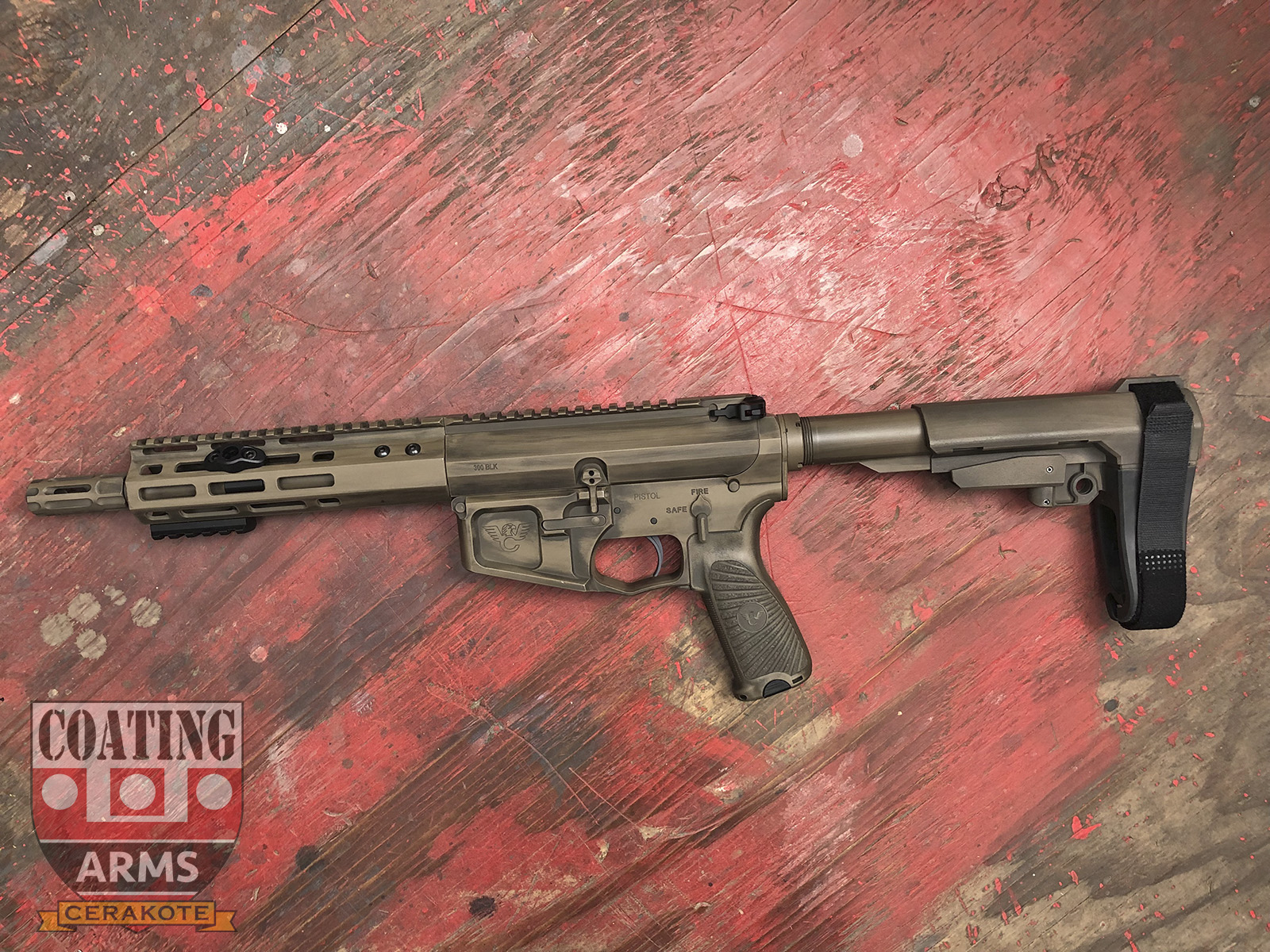 Battleworn AR Cerakoted using Patriot Brown, Graphite Black and Flat