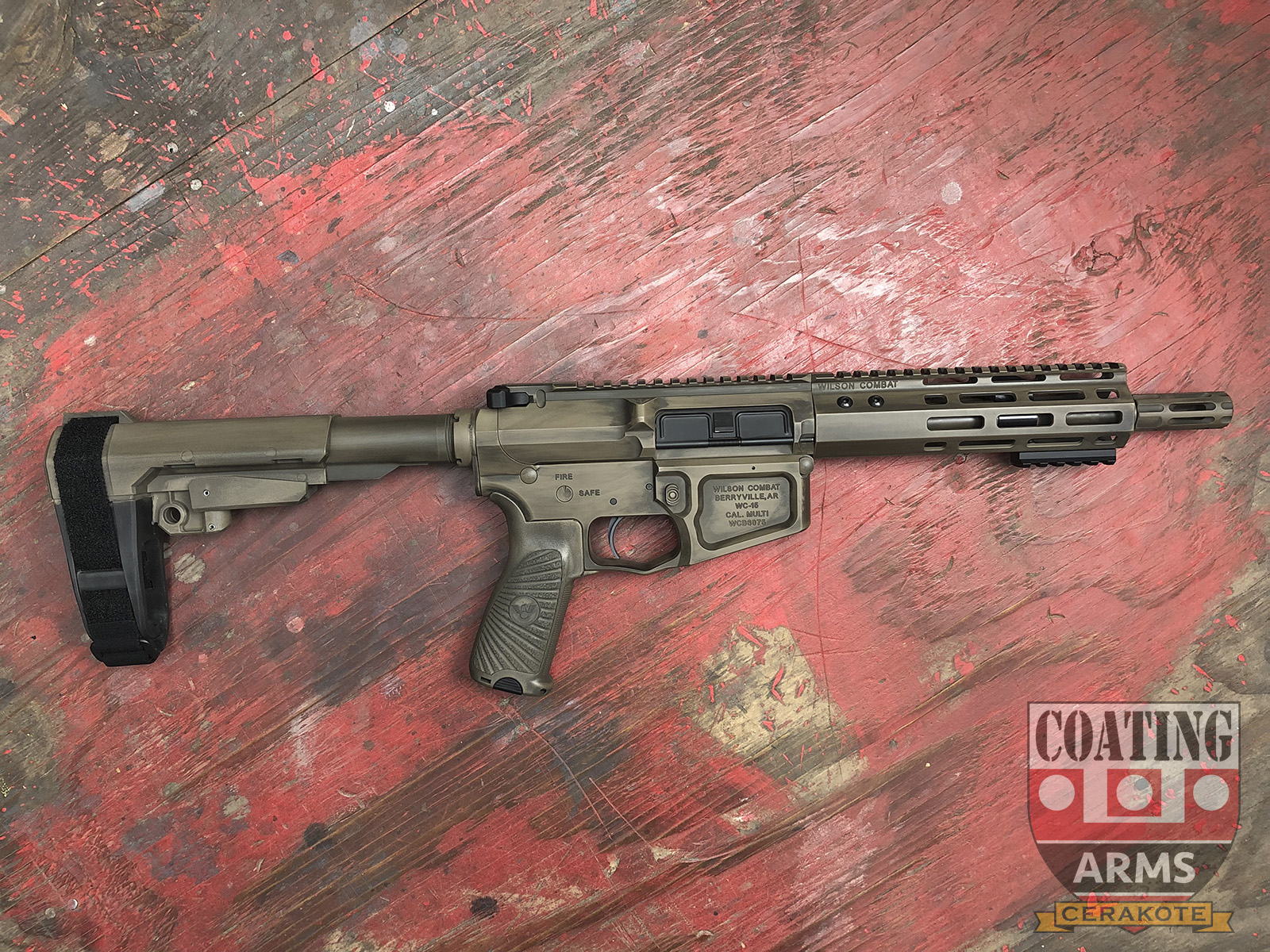 Battleworn AR Cerakoted using Patriot Brown, Graphite Black and Flat